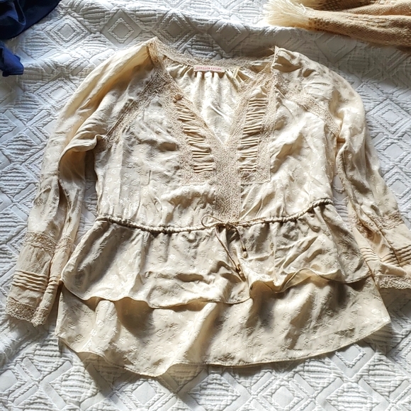 Rebecca Taylor Silk Peasant Peplum Top - Picture 2 of 7